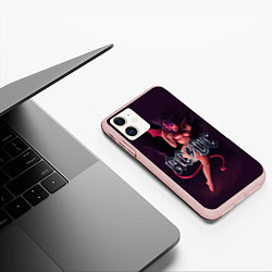 Чехол iPhone 11 матовый AC/DC: Devil Girl, цвет: 3D-светло-розовый — фото 2