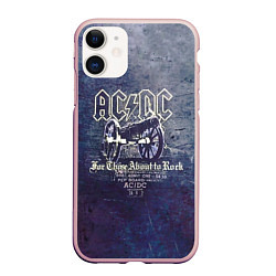 Чехол iPhone 11 матовый ACDC пушка, цвет: 3D-светло-розовый