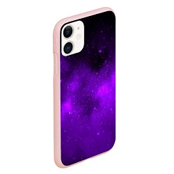 Чехол iPhone 11 матовый Космос, цвет: 3D-светло-розовый — фото 2