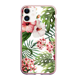 Чехол iPhone 11 матовый Таинственный остров, цвет: 3D-светло-розовый