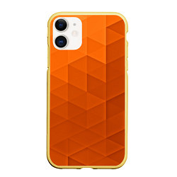 Чехол iPhone 11 матовый Orange abstraction, цвет: 3D-желтый