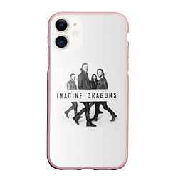 Чехол iPhone 11 матовый Imagine Dragons: White, цвет: 3D-светло-розовый