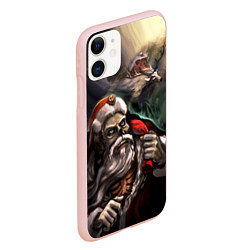 Чехол iPhone 11 матовый Bad Santa Claus, цвет: 3D-светло-розовый — фото 2