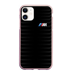 Чехол iPhone 11 матовый BMW M BLACK & GREY, цвет: 3D-светло-розовый