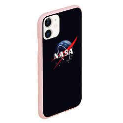 Чехол iPhone 11 матовый NASA: Black Space, цвет: 3D-светло-розовый — фото 2