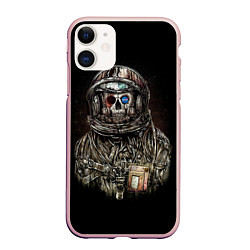 Чехол iPhone 11 матовый NASA: Death Astronaut, цвет: 3D-светло-розовый