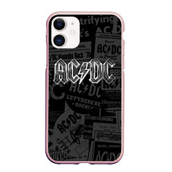 Чехол iPhone 11 матовый AC/DC: Journalese, цвет: 3D-светло-розовый