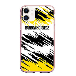 Чехол iPhone 11 матовый Rainbow Six Siege: Yellow, цвет: 3D-светло-розовый