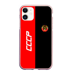 Чехол iPhone 11 матовый СССР: Red Collection, цвет: 3D-светло-розовый
