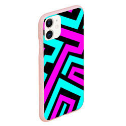 Чехол iPhone 11 матовый Maze: Violet & Turquoise, цвет: 3D-светло-розовый — фото 2