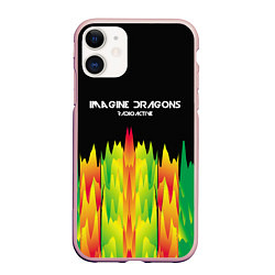 Чехол iPhone 11 матовый Imagine Dragons: Radioactive, цвет: 3D-светло-розовый