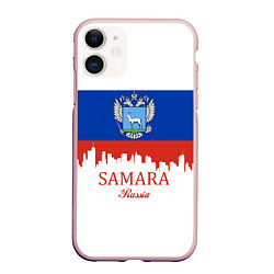 Чехол iPhone 11 матовый Samara: Russia, цвет: 3D-светло-розовый