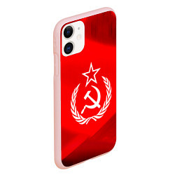 Чехол iPhone 11 матовый Патриот СССР, цвет: 3D-светло-розовый — фото 2