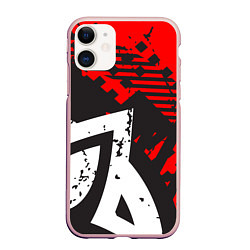 Чехол iPhone 11 матовый Grunge Art, цвет: 3D-светло-розовый