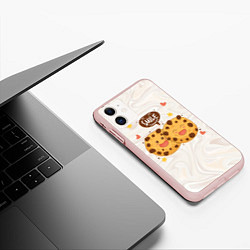 Чехол iPhone 11 матовый Smile Cookies, цвет: 3D-светло-розовый — фото 2