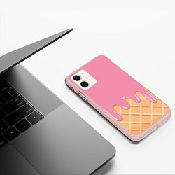 Чехол iPhone 11 матовый Розовое мороженное, цвет: 3D-светло-розовый — фото 2