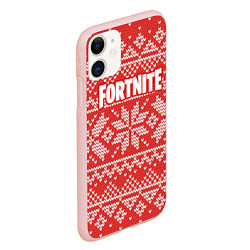 Чехол iPhone 11 матовый Fortnite New Year, цвет: 3D-светло-розовый — фото 2