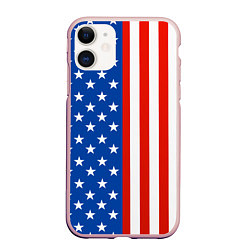 Чехол iPhone 11 матовый American Patriot, цвет: 3D-светло-розовый