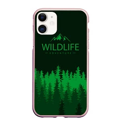 Чехол iPhone 11 матовый Wildlife Adventure, цвет: 3D-светло-розовый