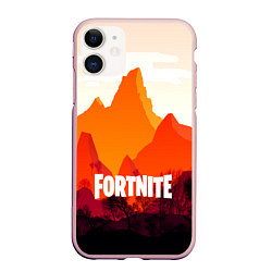 Чехол iPhone 11 матовый FORTNITE, цвет: 3D-светло-розовый