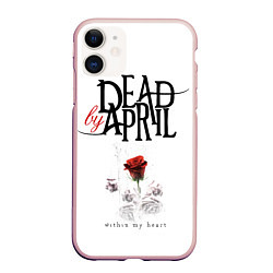 Чехол iPhone 11 матовый Dead by April, цвет: 3D-светло-розовый