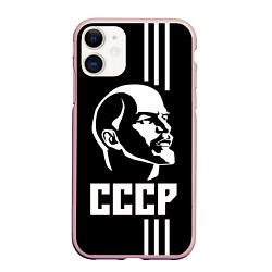 Чехол iPhone 11 матовый СССР Ленин, цвет: 3D-светло-розовый