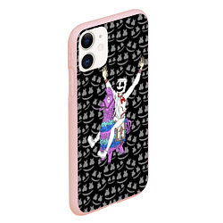 Чехол iPhone 11 матовый Marshmello x Llama, цвет: 3D-светло-розовый — фото 2