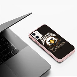 Чехол iPhone 11 матовый Eagles California, цвет: 3D-светло-розовый — фото 2