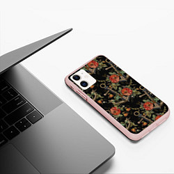 Чехол iPhone 11 матовый Якоря с маком, цвет: 3D-светло-розовый — фото 2