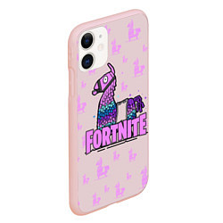 Чехол iPhone 11 матовый Fortnite, цвет: 3D-светло-розовый — фото 2