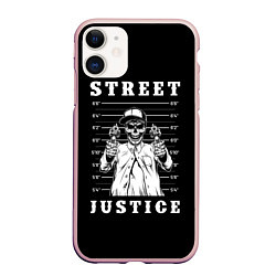 Чехол iPhone 11 матовый Street Justice, цвет: 3D-светло-розовый