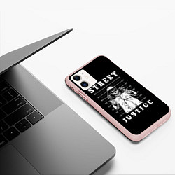 Чехол iPhone 11 матовый Street Justice, цвет: 3D-светло-розовый — фото 2