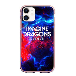 Чехол iPhone 11 матовый IMAGINE DRAGONS, цвет: 3D-светло-розовый