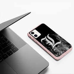 Чехол iPhone 11 матовый L letter flame gray, цвет: 3D-светло-розовый — фото 2