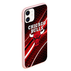 Чехол iPhone 11 матовый CHICAGO BULLS, цвет: 3D-светло-розовый — фото 2