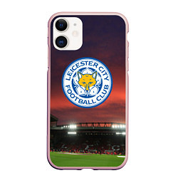 Чехол iPhone 11 матовый FC Leicester City, цвет: 3D-светло-розовый