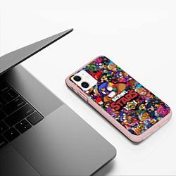 Чехол iPhone 11 матовый BRAWL STARS EL PRIMO, цвет: 3D-светло-розовый — фото 2