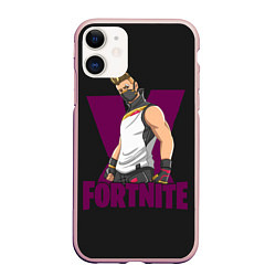 Чехол iPhone 11 матовый Fortnite, цвет: 3D-светло-розовый