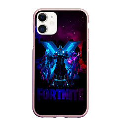 Чехол iPhone 11 матовый FORTNITE, цвет: 3D-светло-розовый