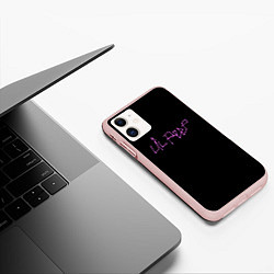 Чехол iPhone 11 матовый LIL PEEP НА СПИНЕ, цвет: 3D-светло-розовый — фото 2
