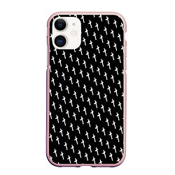 Чехол iPhone 11 матовый LiL PEEP Pattern, цвет: 3D-светло-розовый