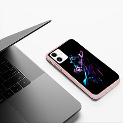 Чехол iPhone 11 матовый Fortnite Спина, цвет: 3D-светло-розовый — фото 2