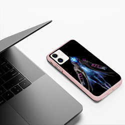 Чехол iPhone 11 матовый Fortnite Спина, цвет: 3D-светло-розовый — фото 2