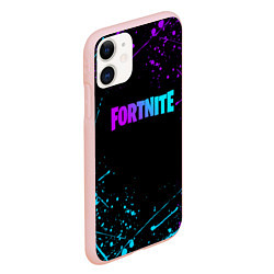Чехол iPhone 11 матовый FORTNITE, цвет: 3D-светло-розовый — фото 2