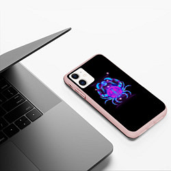 Чехол iPhone 11 матовый Рак, цвет: 3D-светло-розовый — фото 2