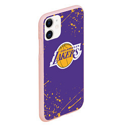 Чехол iPhone 11 матовый LA LAKERS, цвет: 3D-светло-розовый — фото 2