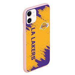 Чехол iPhone 11 матовый LA LAKERS, цвет: 3D-светло-розовый — фото 2