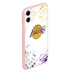 Чехол iPhone 11 матовый LA LAKERS, цвет: 3D-светло-розовый — фото 2