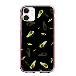 Чехол iPhone 11 матовый Авокадо, цвет: 3D-светло-розовый