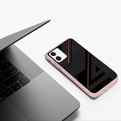 Чехол iPhone 11 матовый Modern Geometry, цвет: 3D-светло-розовый — фото 2